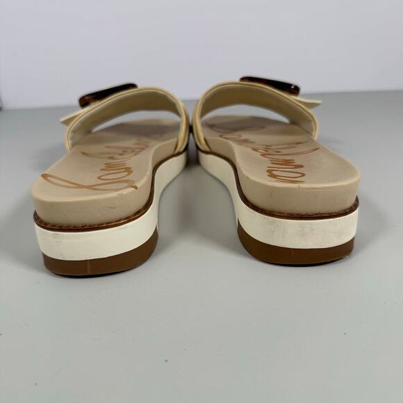 Sam Edelman Ariane Slide Platform Sandal Ivory Beige Tan Leather Women Size 10 - Picture 7 of 11